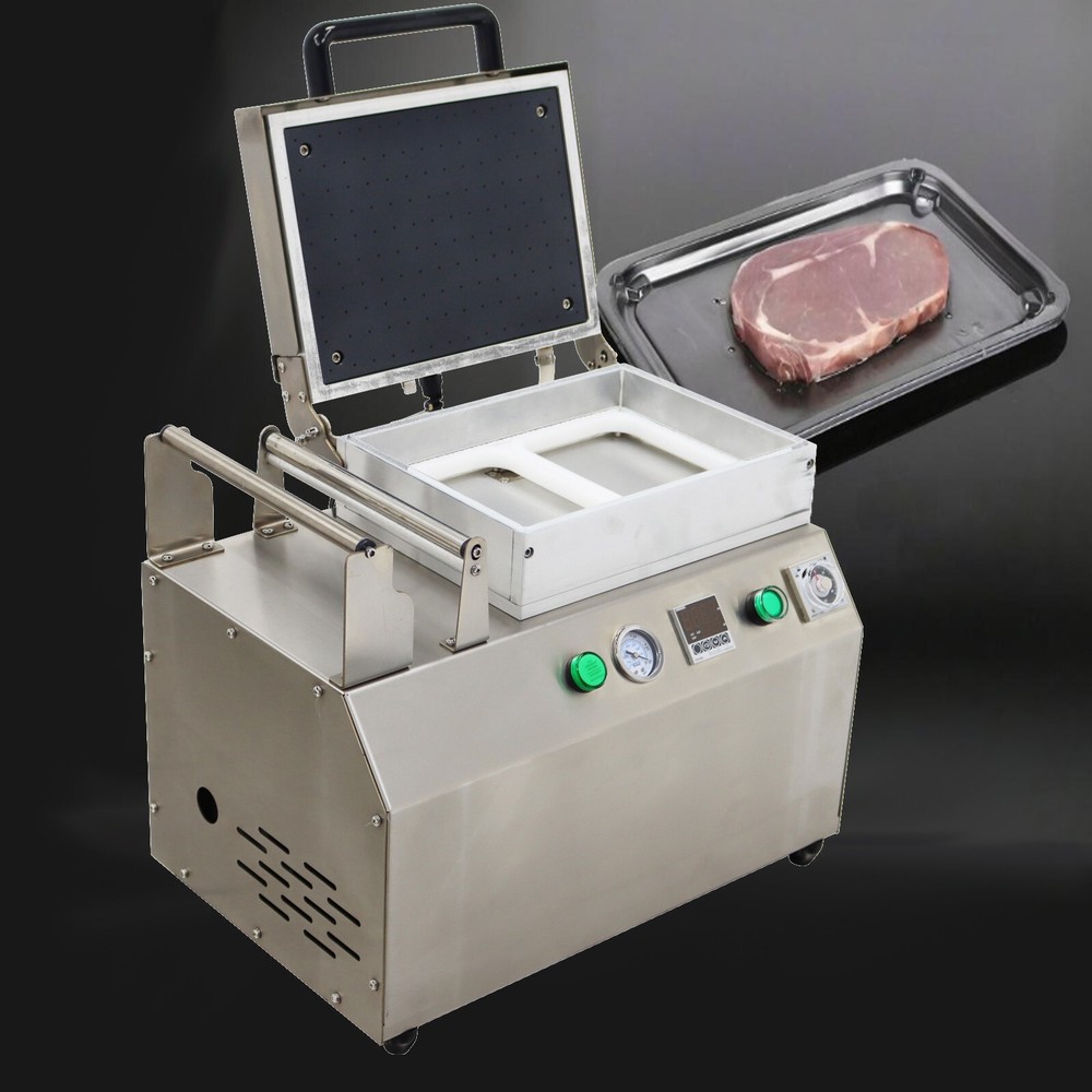 110V Bench Food Tray Vacuum Skin Packing/Sealing Machine Automatic Sealer 1kw