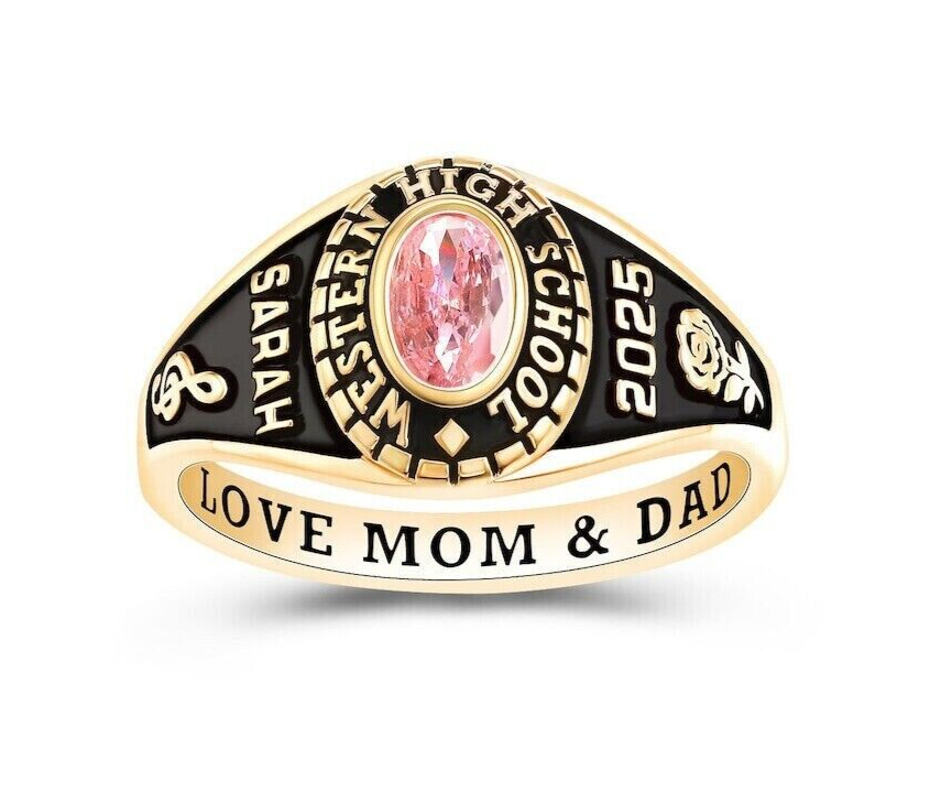 Customized Sterling Silver Women High School and College Class Ring