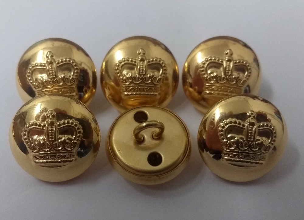 British Military St Edwards Crown Metal Dress Buttons 26L Genuine Issue