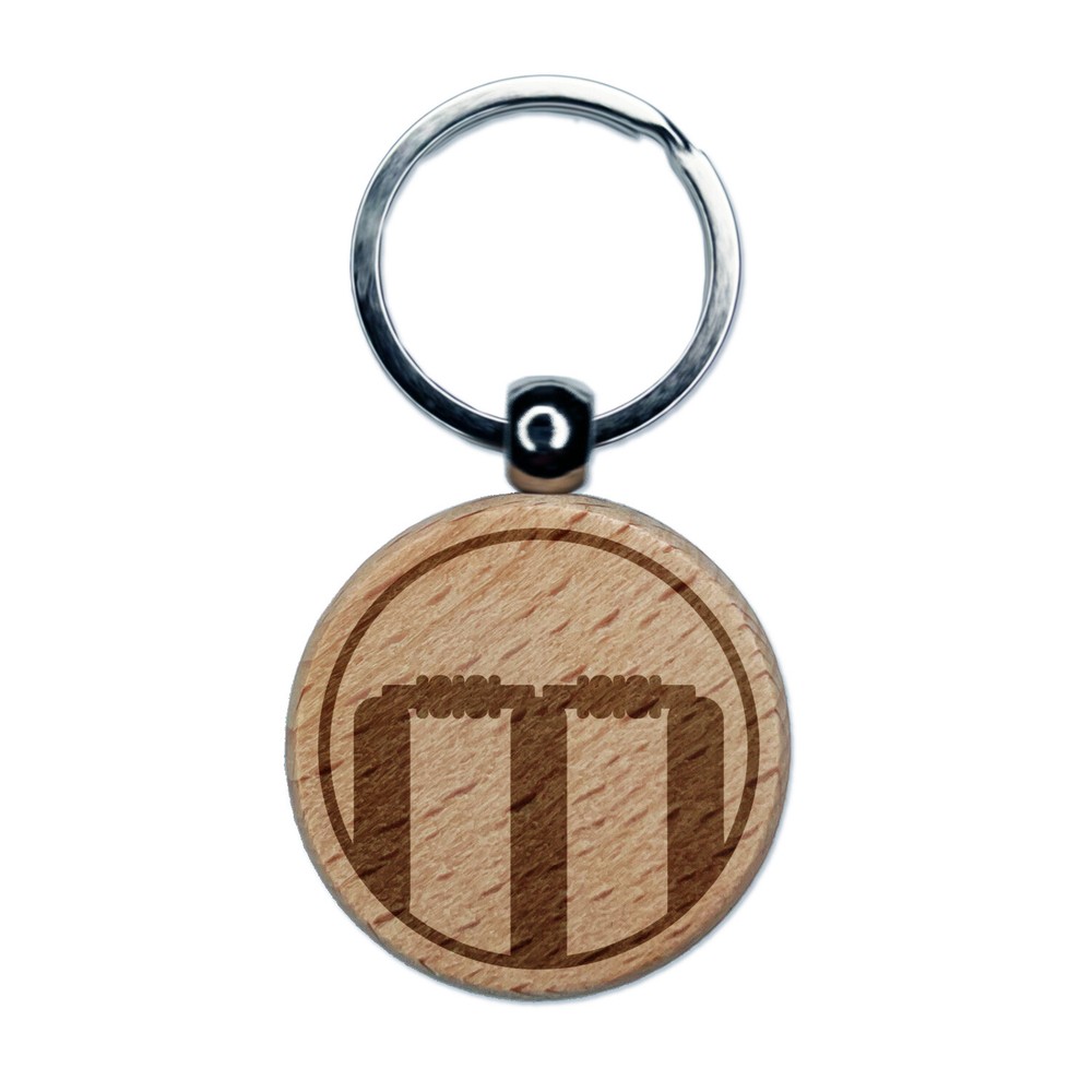 Cricket Wicket Wooden Keychain with Engraved Bails Charm  