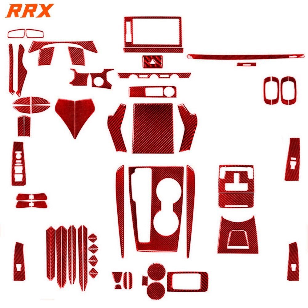 70Pcs Red Carbon Fiber Full Interior Cover Trim Kits For Honda Civic 11th 22-24