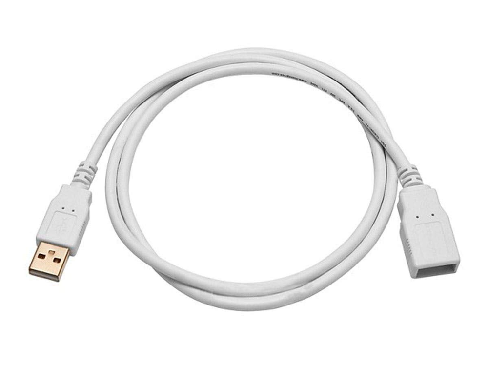 3ft USB 2.0 Male to Female Extension Cable 28/24AWG Gold Plated White