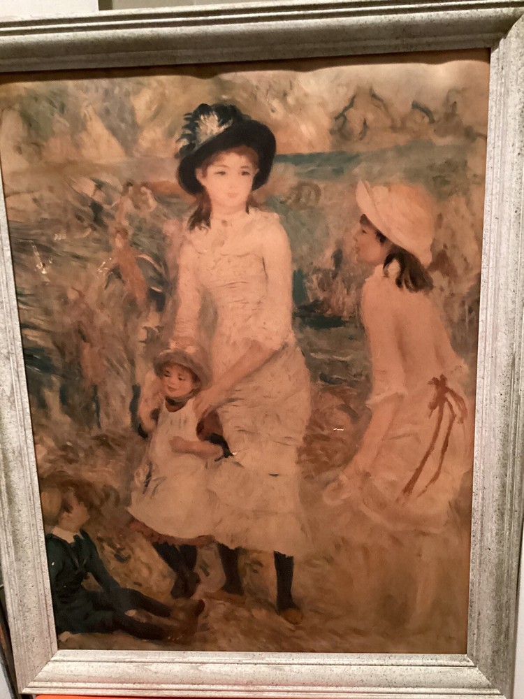 Renoir 1883 Children at Seashore Guernsey Framed Canvas Print 26x9 MFA Mom Gift