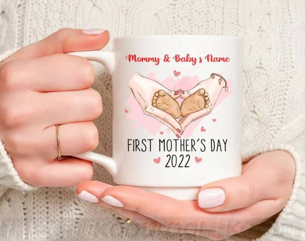 Personalized First Mother's Day Mug Gift for New Mom from Baby-image