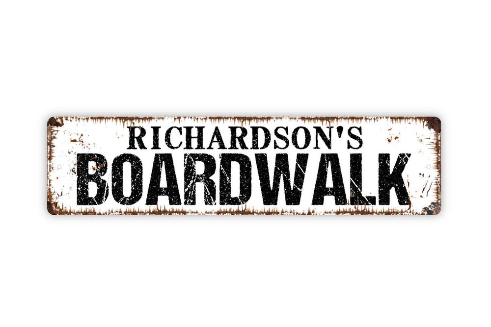 Personalized Boardwalk Sign, Custom Metal Sign, Rustic Street Sign or Door Name
