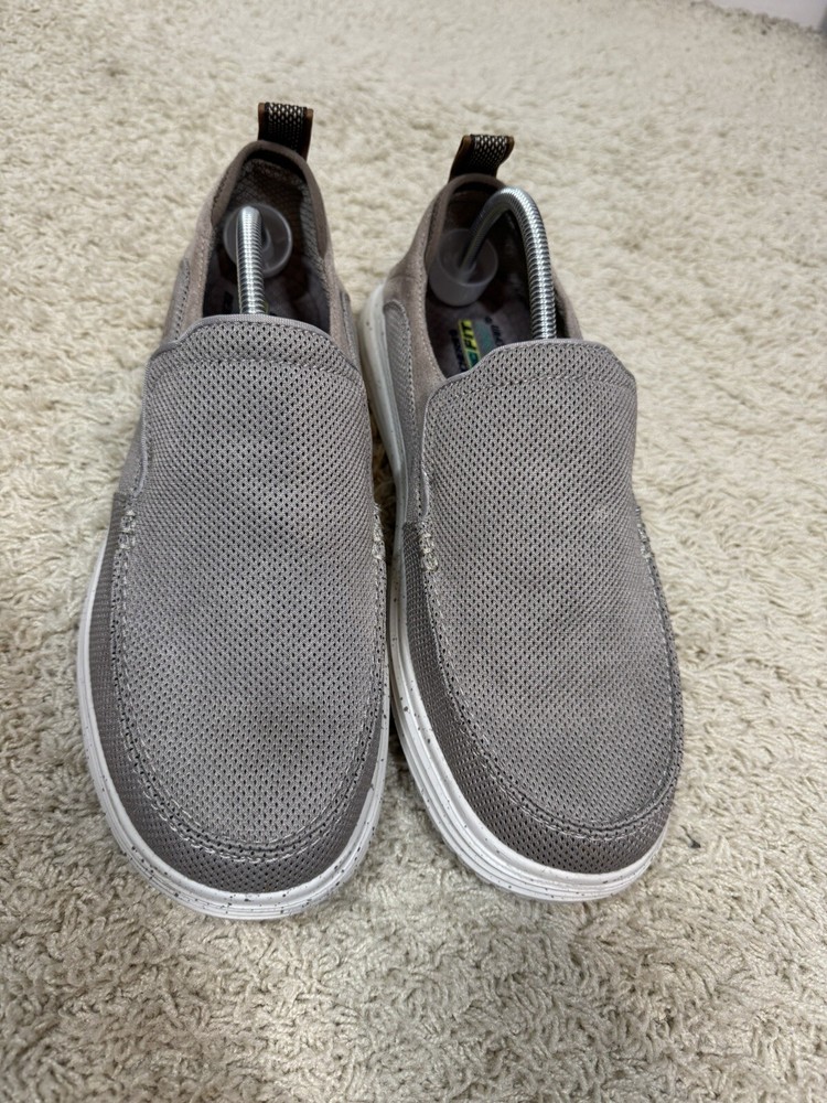 Skechers Proven Renco Loafers Mens 12 Taupe Canvas Classic Slip-On Shoes 204568