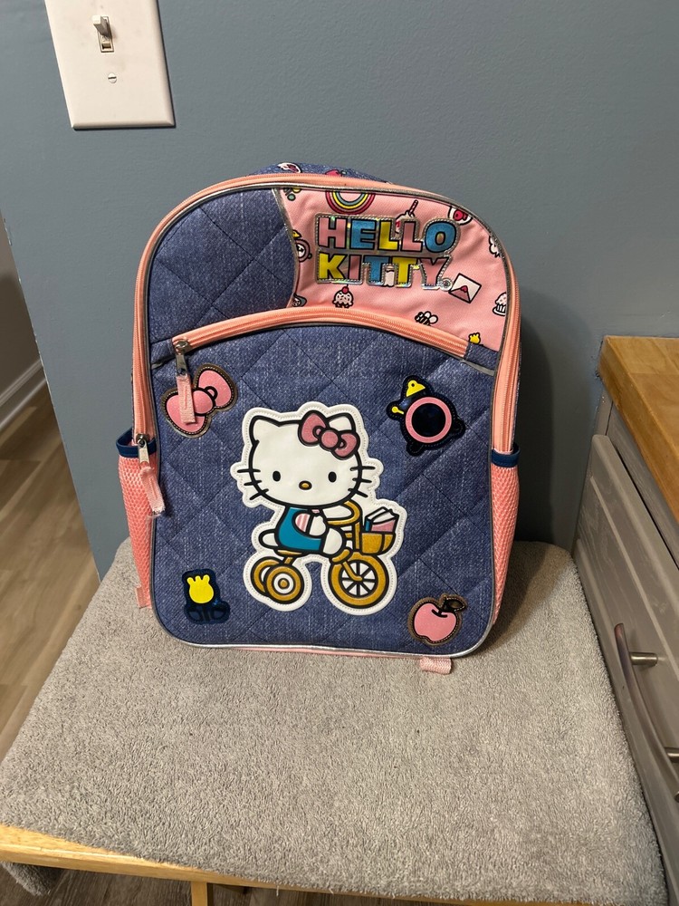 Hello Kitty Deluxe Denim Book Bag for Kids