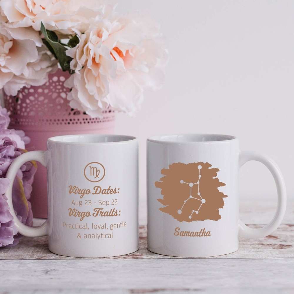 Personalised Name Zodiac Mug Star Sign Virgo