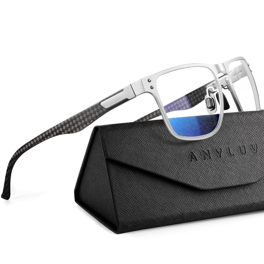 Blue Light Blocking Glasses for Men with Carbon Fiber Temples for Computer Use