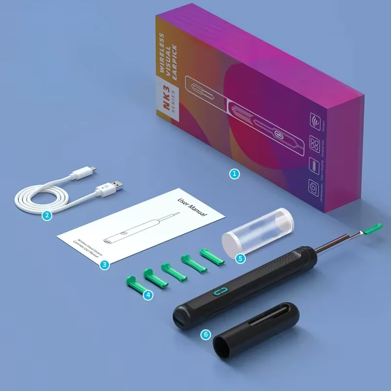 Visual Ear Cleaner with Camera LED Lights Lens Ear Wax Removal Tool Take Video H-image