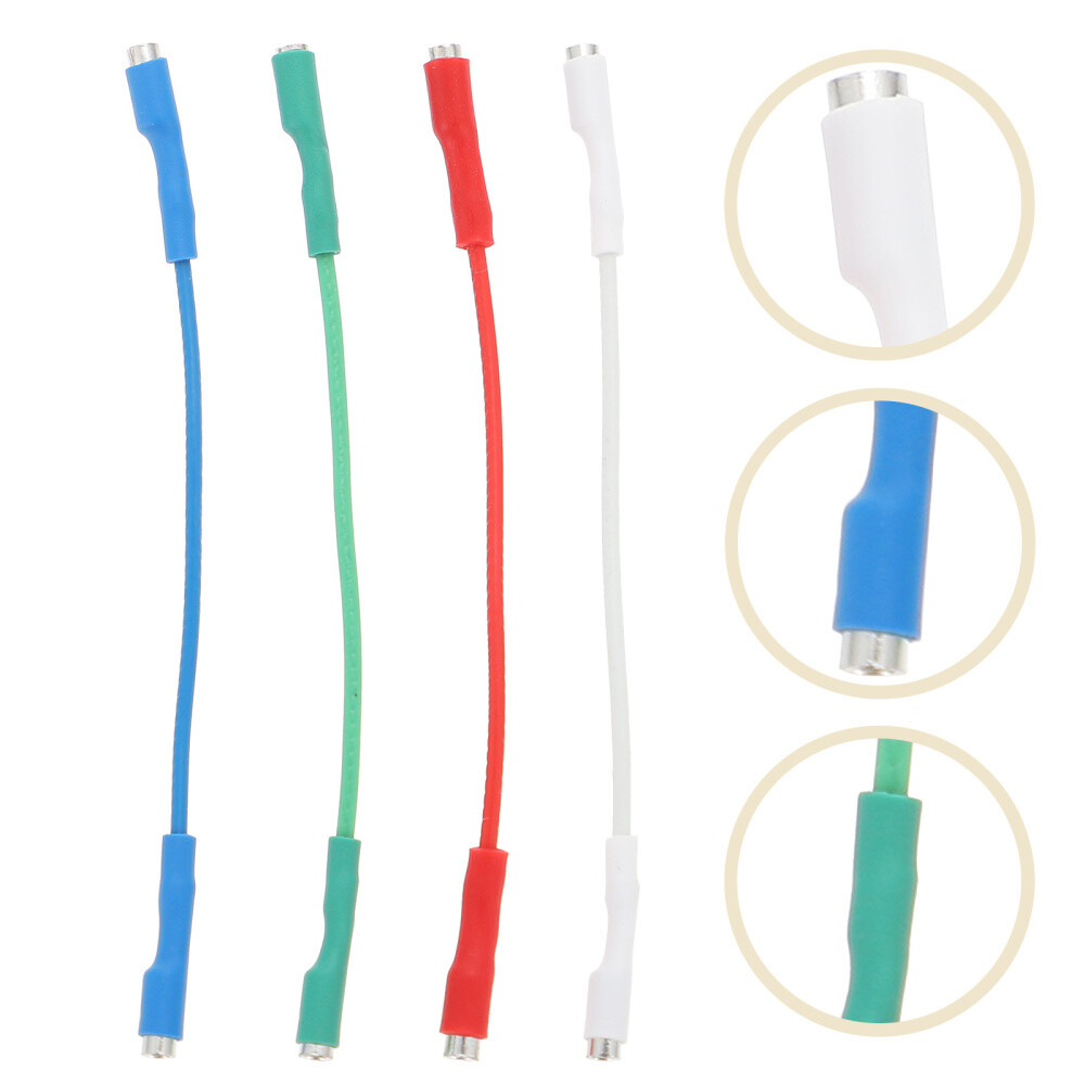 4-Piece Gramophone Phono Cable Replacement Lead Wires for Record Players