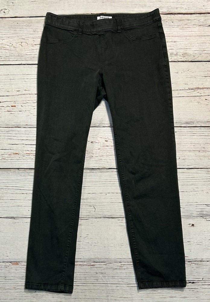 ORVIS Women’s 10 Green Stretch Twill Pull On Leggings Skinny Ankle Pants