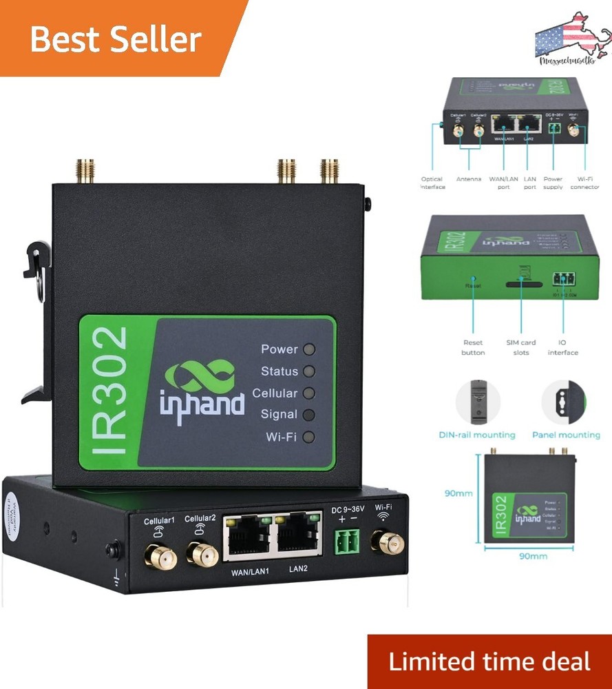 Industrial IoT 4G LTE VPN Cellular Router - Dual SIM Card Slots, Wi-Fi, Cloud...-image