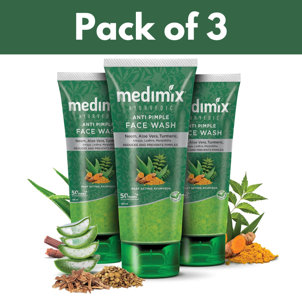 Medimix Ayurvedic Anti Pimple Face Wash with Neem Aloe Vera Turmeric 100ml