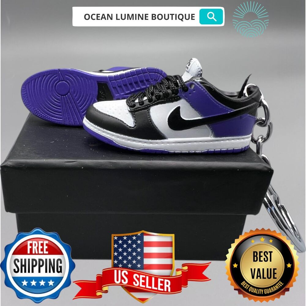 SB DUNK 3D Mini Sneaker Keychain, Jordan Sneaker Collectible, Box Options