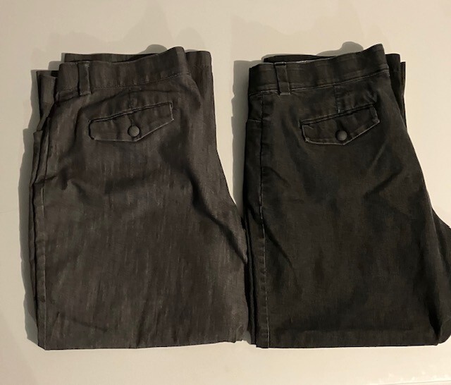 Set of 2 Lee Platinum Label Plus Size Women's Pants Size 20W Petite- Gray