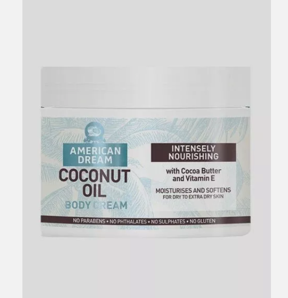 American Dream Coconut Oil Body Cream with Cocoa Butter & Vitamin E 500ml Hydrating Moisturizer