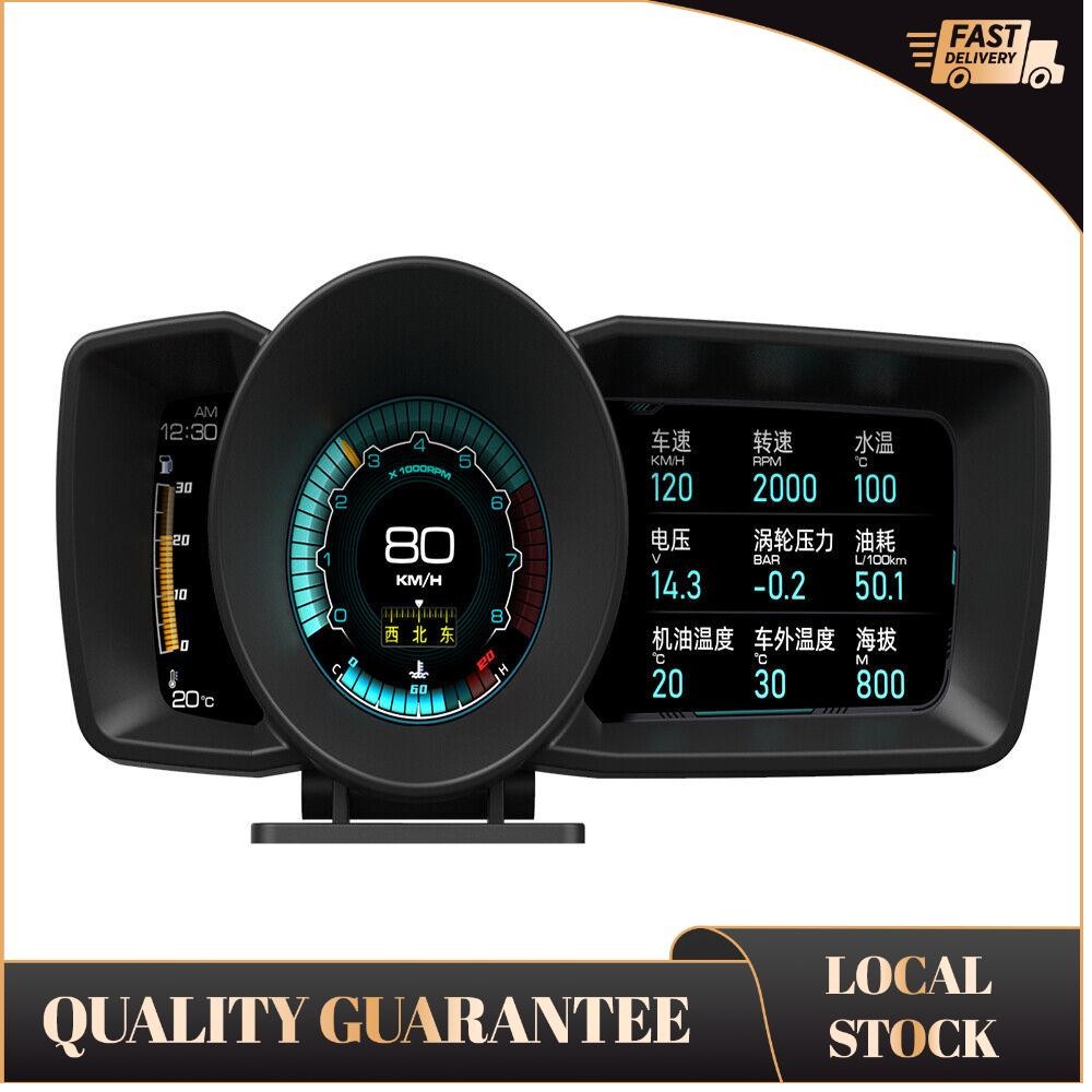 Smart Car HUD Gauge with OBD2 GPS Speedometer RPM Display