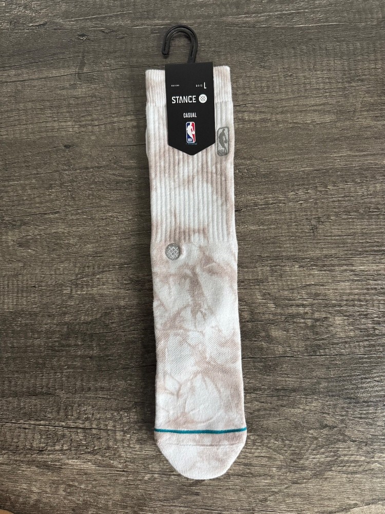 Stance x NBA Logoman Dye Light Grey Casual Socks Men's LARGE Size 9-13 (NWT)