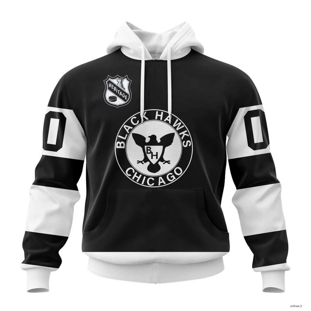 Chicago Blackhawks Personalized Heritage Design Hoodie S5XL