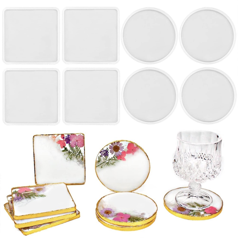 Resin Coaster Silicone Molds for Round and Square Cup Mats