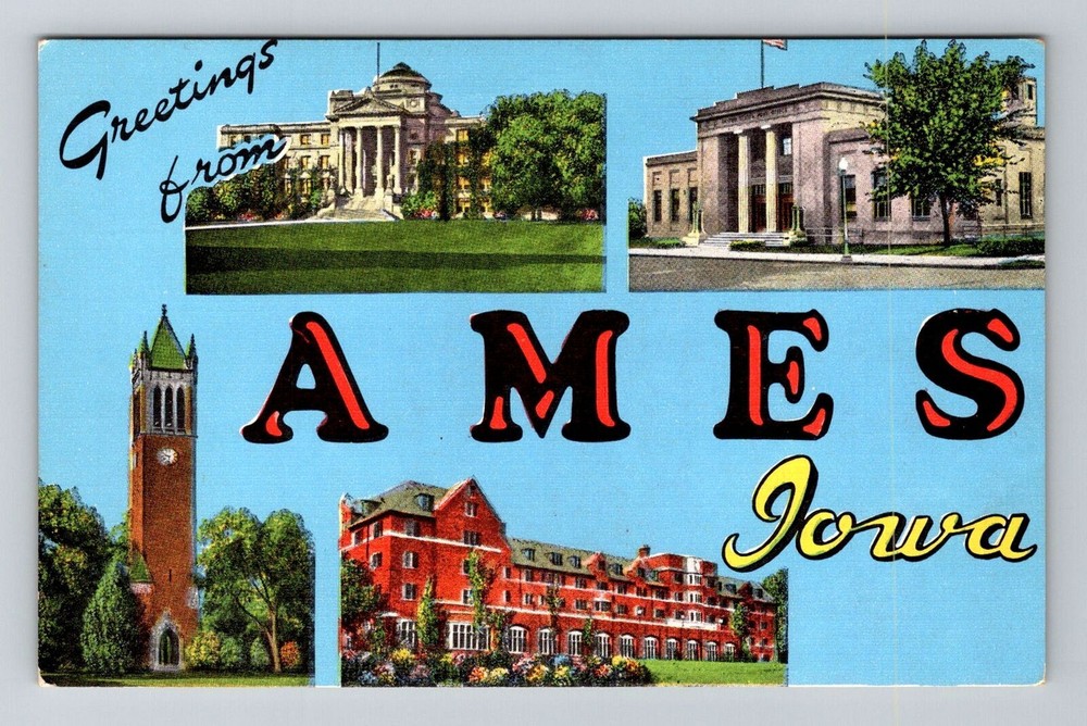 Ames IA-Iowa, General Greetings, Landmarks, Vintage Postcard