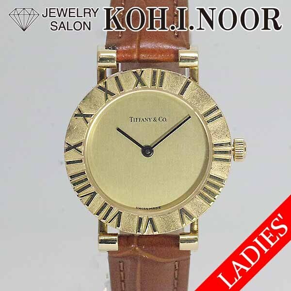 Tiffany Co. Atlas Women s 18K Yellow Gold K18YG Quartz Approx. 21.1g TIFFANY