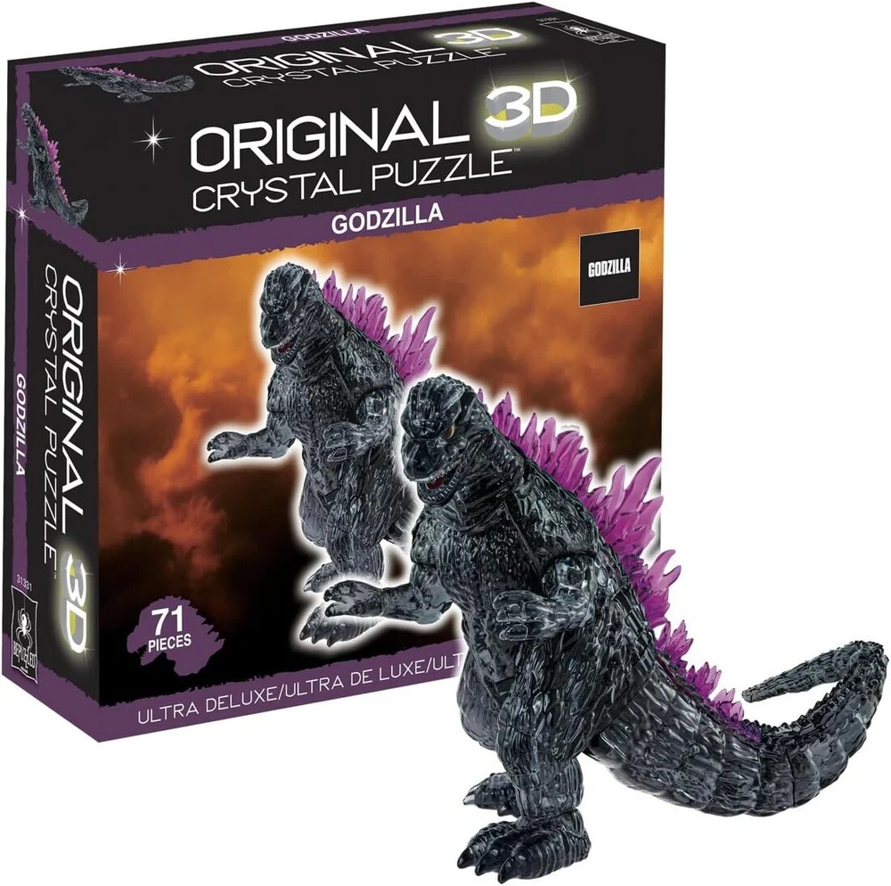 3D Crystal Puzzle Deluxe Edition Featuring Godzilla Figure