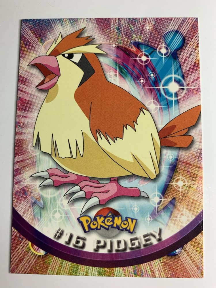 1999 Topps Pokemon TV Animation Red Logo Pidgey #16 Free Shipping