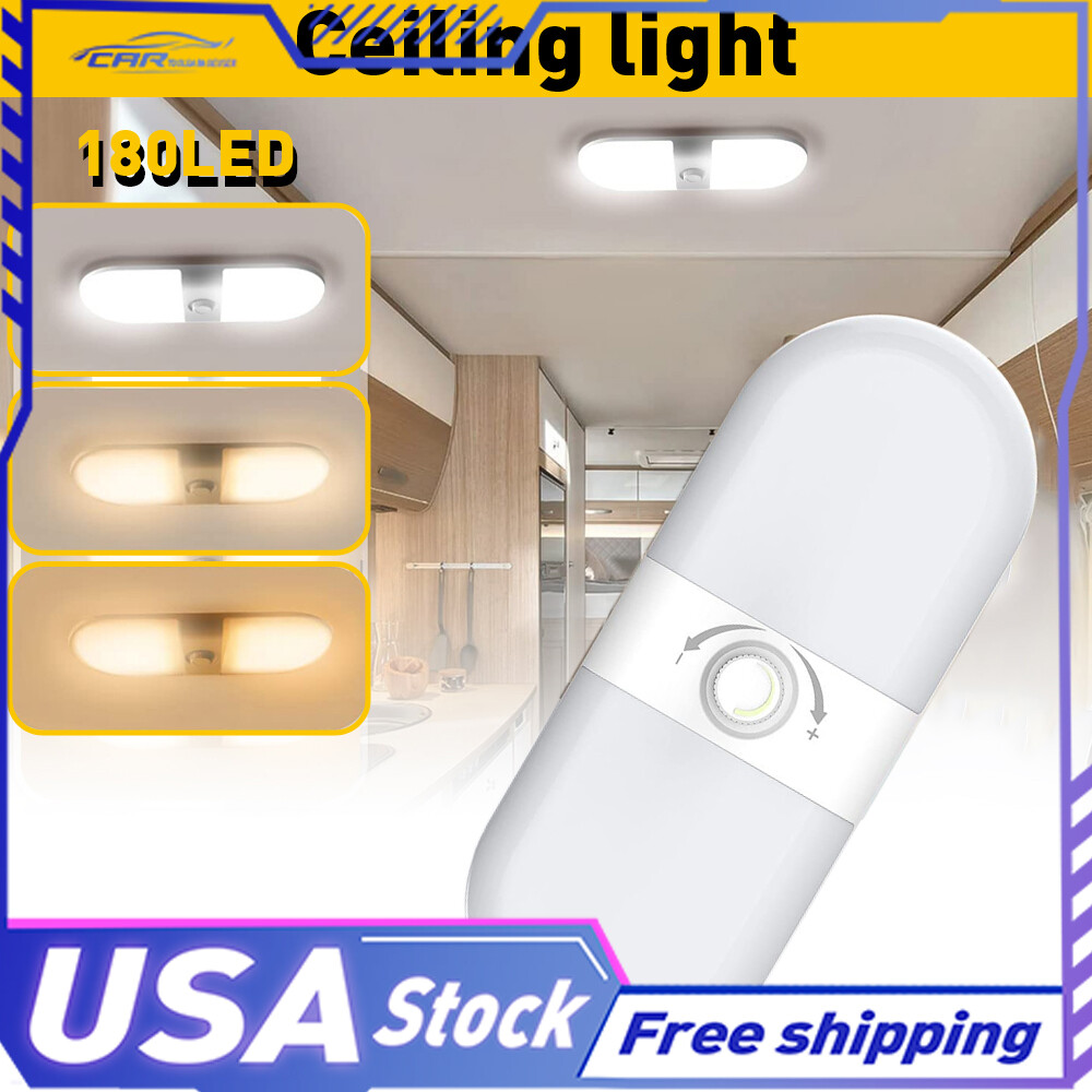 RV LED 12V Ceiling Fixture Double Light for Dome Trailer Camper RV Marine 700LM