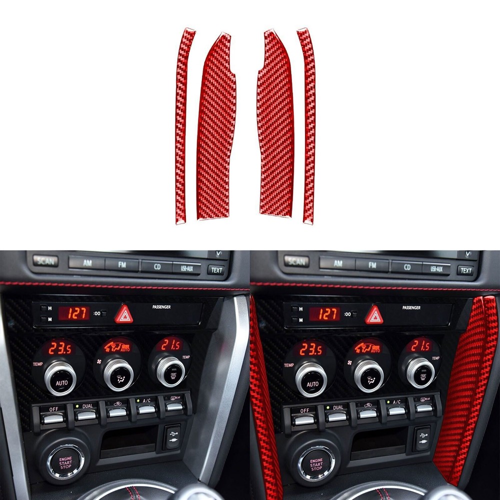 4Pcs Red Carbon Fiber Console Side Panel Covers for 2016-2020 Toyota 86 BRZ