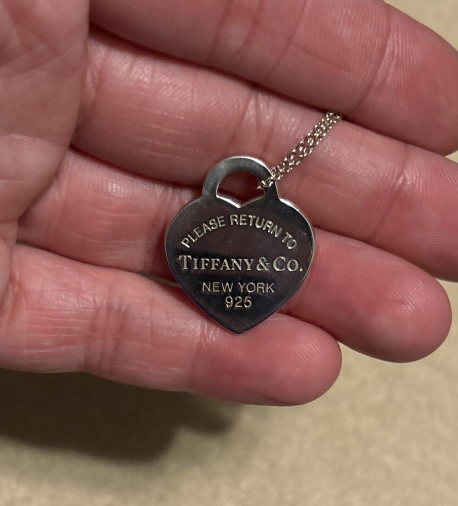 Tiffany & Co Heart Tag Please Return to Necklace 925 Sterling Silver 18”