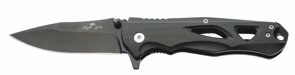 Bear OPS Rancor II Modified Drop Point Blade with CPM-S30V Steel and Black G10 Handle