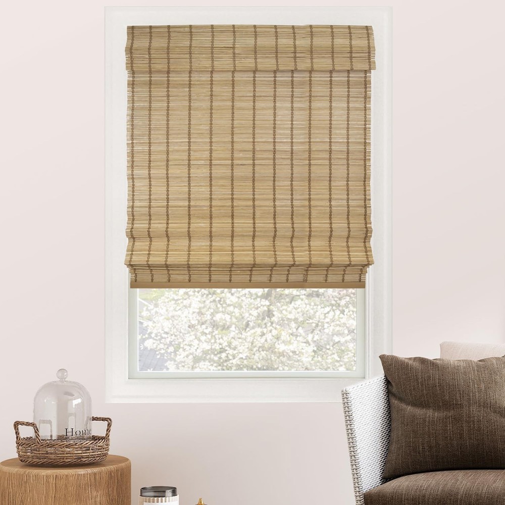 CHICOLOGY Bamboo Roman Shades Light Filtering Blinds Customer Favorite Natural Style-image