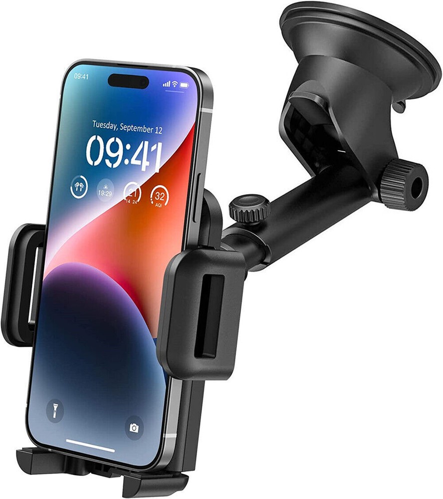 Car Phone Mount with Strong Suction Cup Windshield Dashboard Car Cradle Holder