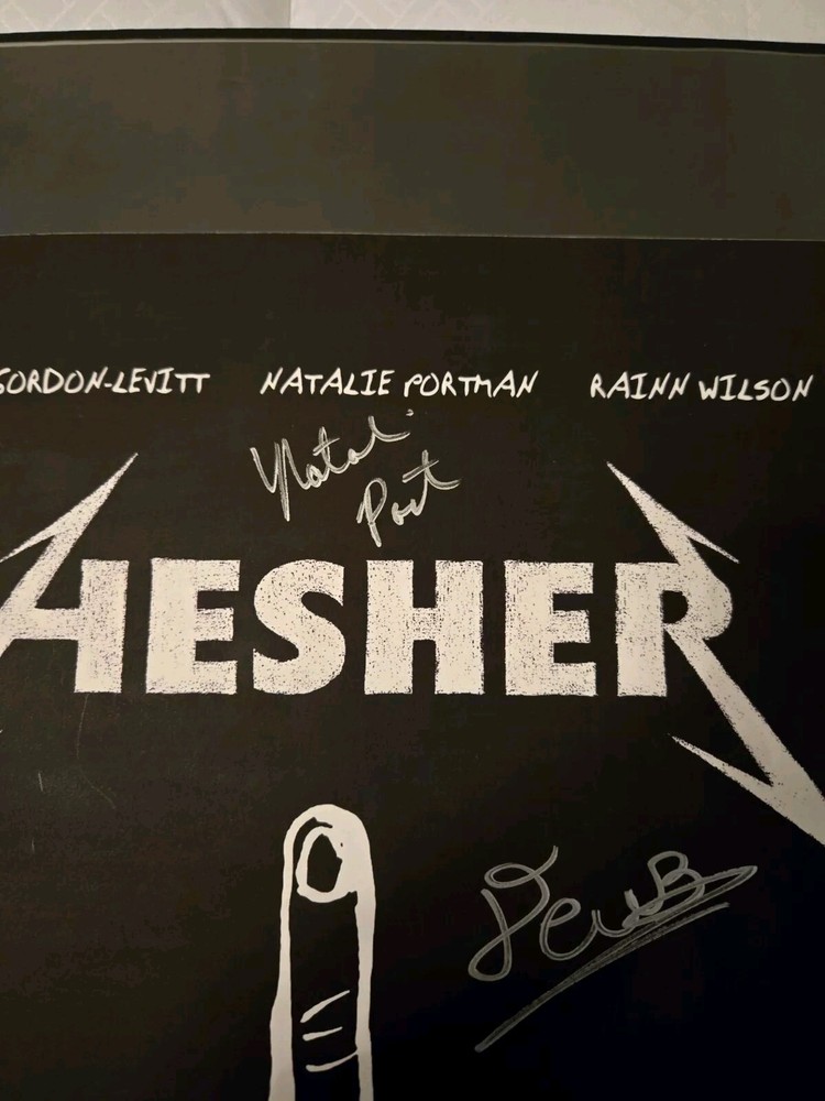 Hesher CAST SIGNED x3 POSTER SDCC COMIC CON Natalie Portman NECA