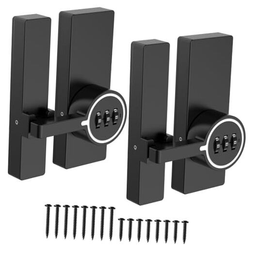180-Degree Keyless Barn Door Latch with Adhesive for Sliding Doors-image