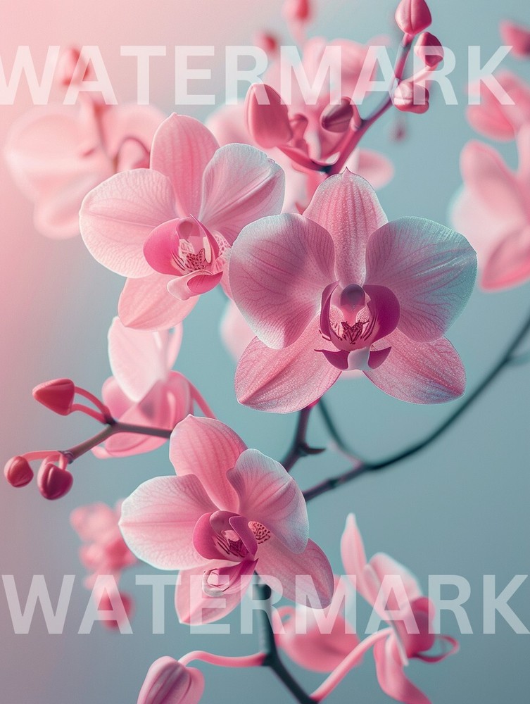 Pink Orchid Digital Photo Art Wallpaper for Desktop-image