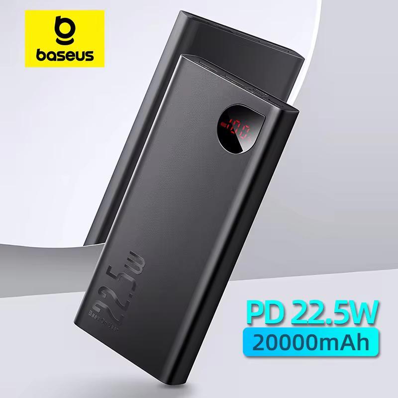 Power Bank 20000mah Mobile Phone Plastic Medium Black 4-usb Portable 22.5w