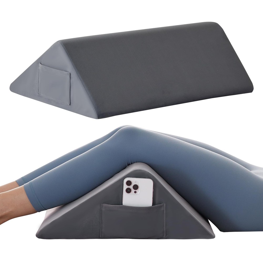 Memory Foam Knee Wedge Pillow for Pain Relief & Leg Elevation