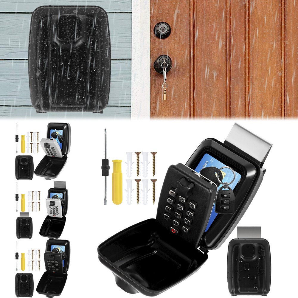 Waterproof 12-Digit Combination Key Lock Box for Secure Metal Key Storage-image