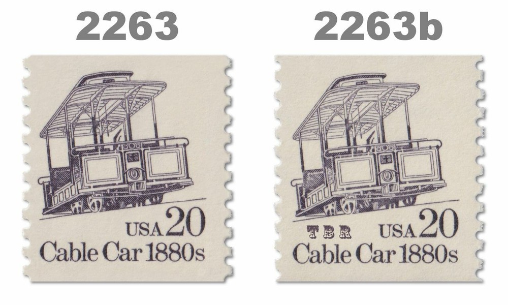 2263 2263b Cable Car 1880s 20c Tagging Variety of 2 Transportation MNH - Buy Now-image