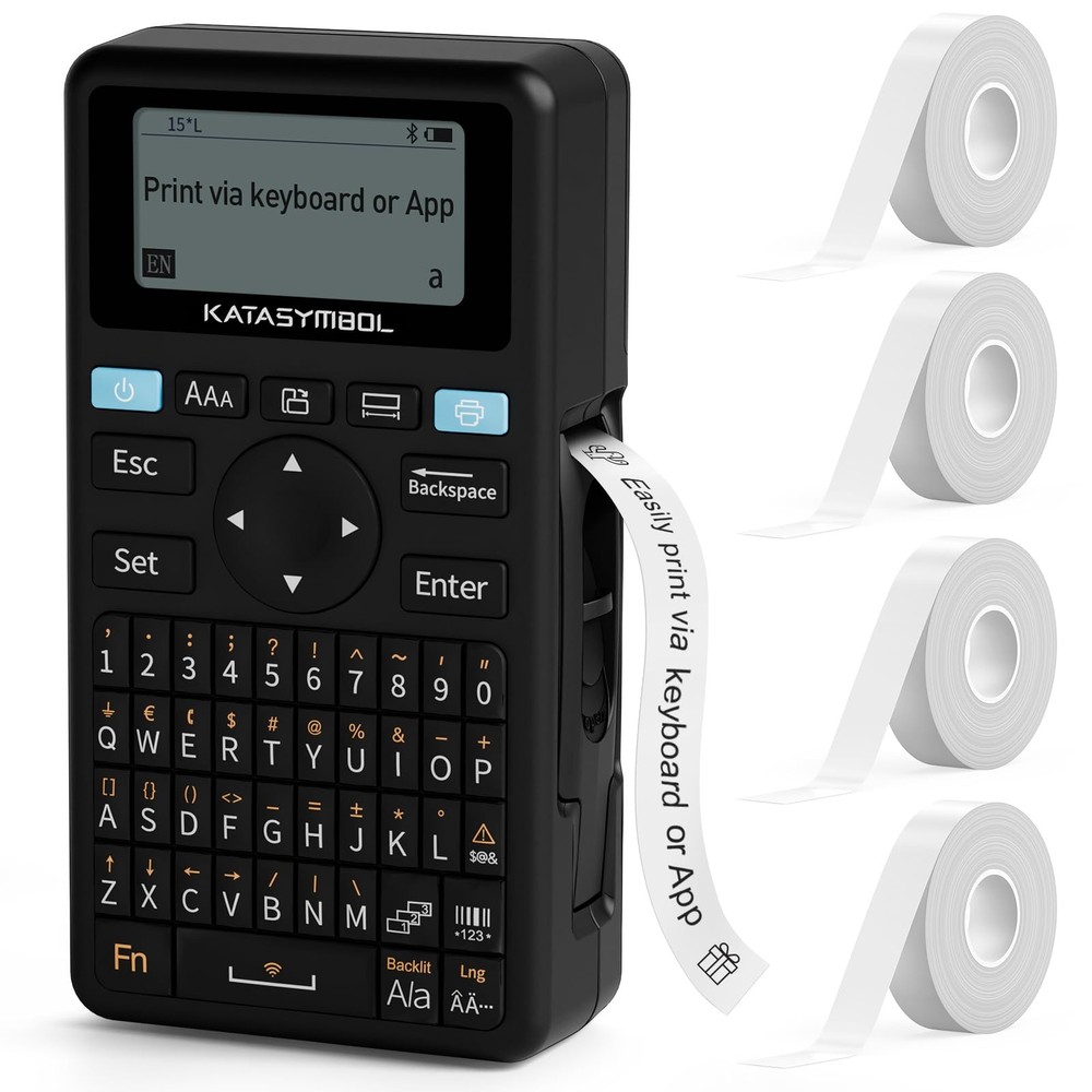 E11 Bluetooth Label Maker with 4 Tapes Keyboard and App Control
