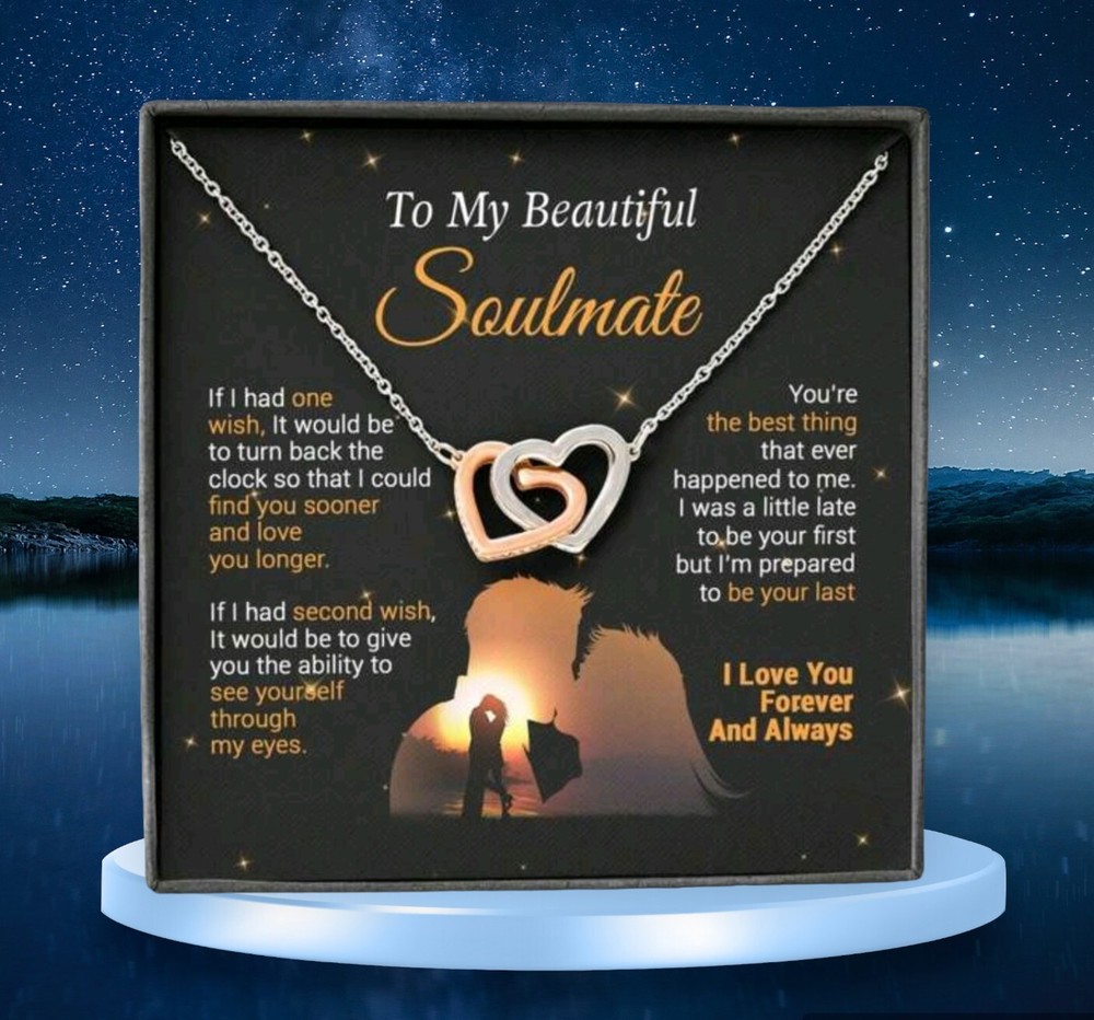 To My Soulmate, Girlfriend/Wife Necklace Christmas Gift Girlfriend Gift for Her
