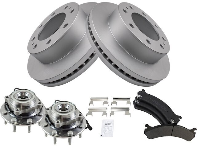Front Brake Pad and Rotor and Wheel Hub Kit fits Avalanche 2500 2002-2006 17NRSW