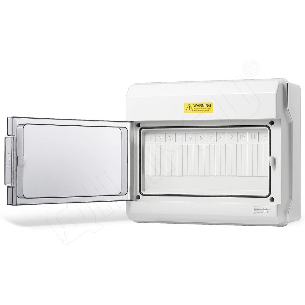 12 Way Outdoor Breaker Box IP65 PC/ABS Alloy Plastic Din Rail Power Distribut...