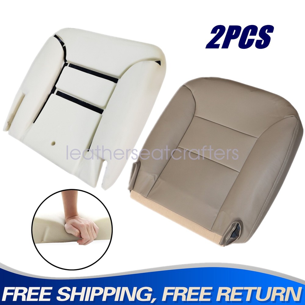 Driver Bottom Seat Cover Tan + Foam Cushion For 1995 1996 Chevy C1500 Suburban