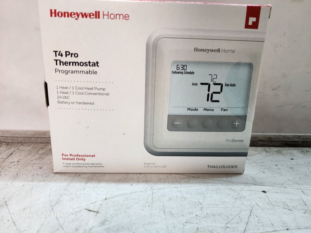 Honeywell- TH4110U2005/U - T4 Pro Thermostat w/SMART Learning, Programmable 17z