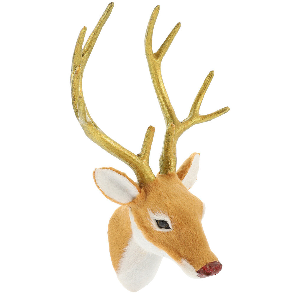 Iron Deer Head Wall Decor Mount Simulated Christmas Photo Props