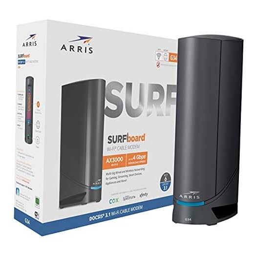 Surfboard G34 DOCSIS 3.1 Gigabit Modem with AX3000 Wi-Fi